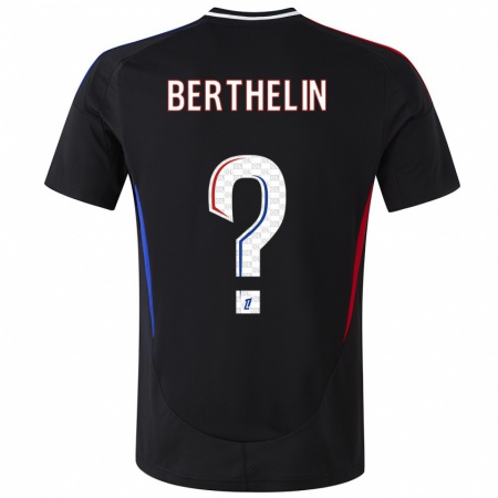 Kandiny Gyermek Romain Berthelin #0 Fekete Idegenbeli Jersey 2024/25 Mez Póló Ing