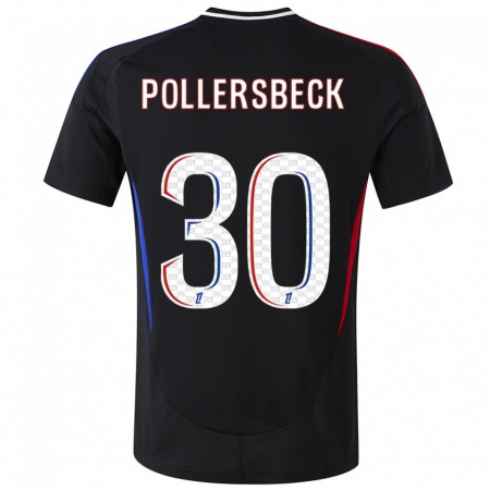 Kandiny Gyermek Julian Pollersbeck #30 Fekete Idegenbeli Jersey 2024/25 Mez Póló Ing