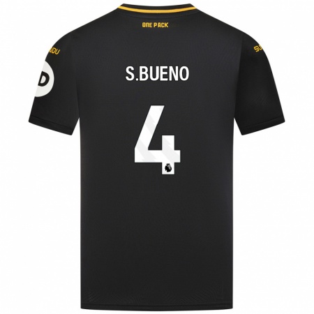 Kandiny Gyermek Santiago Bueno #4 Fekete Idegenbeli Jersey 2024/25 Mez Póló Ing