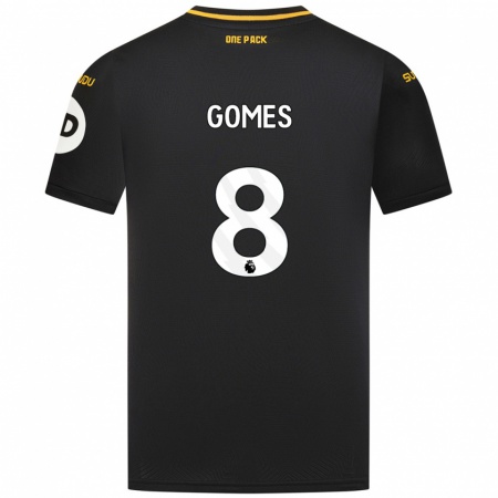 Kandiny Gyermek João Gomes #8 Fekete Idegenbeli Jersey 2024/25 Mez Póló Ing