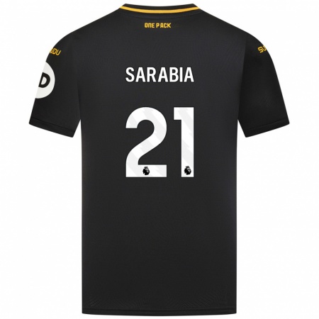 Kandiny Gyermek Pablo Sarabia #21 Fekete Idegenbeli Jersey 2024/25 Mez Póló Ing