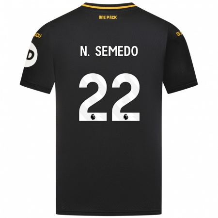 Kandiny Gyermek Nélson Semedo #22 Fekete Idegenbeli Jersey 2024/25 Mez Póló Ing