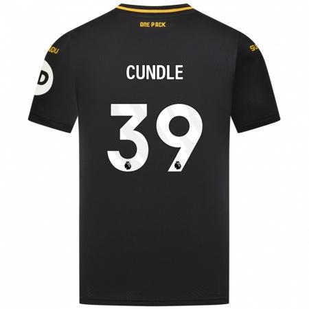 Kandiny Gyermek Luke Cundle #39 Fekete Idegenbeli Jersey 2024/25 Mez Póló Ing