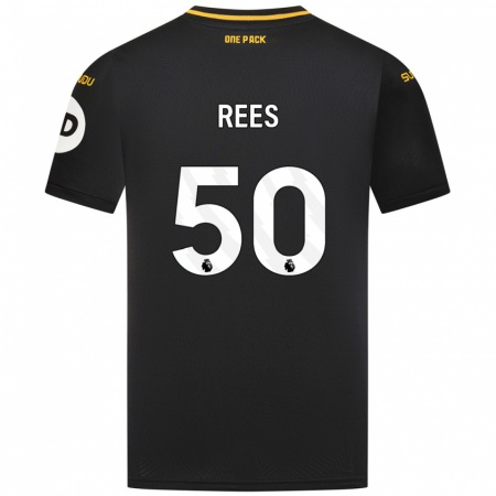 Kandiny Gyermek Mason Rees #50 Fekete Idegenbeli Jersey 2024/25 Mez Póló Ing