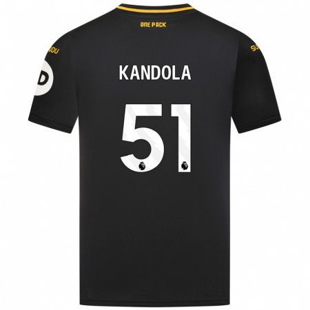 Kandiny Gyermek Kam Kandola #51 Fekete Idegenbeli Jersey 2024/25 Mez Póló Ing