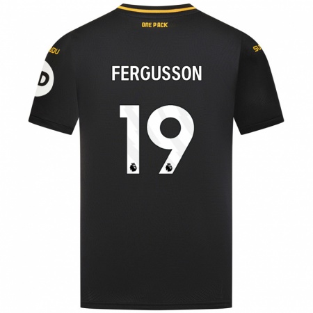 Kandiny Gyermek Liv Fergusson #19 Fekete Idegenbeli Jersey 2024/25 Mez Póló Ing