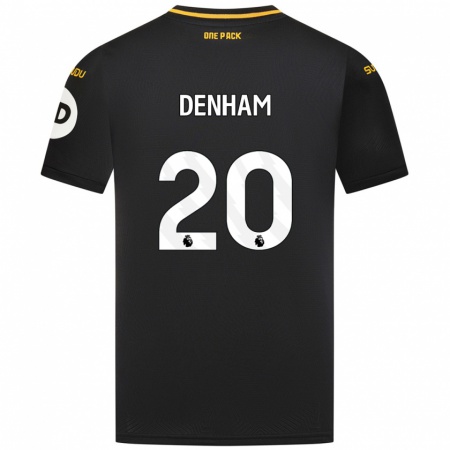 Kandiny Gyermek Ania Denham #20 Fekete Idegenbeli Jersey 2024/25 Mez Póló Ing