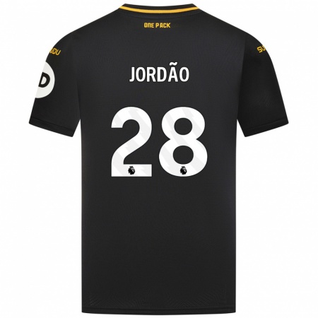 Kandiny Gyermek Bruno Jordão #28 Fekete Idegenbeli Jersey 2024/25 Mez Póló Ing