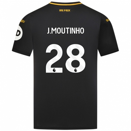 Kandiny Gyermek Joao Moutinho #28 Fekete Idegenbeli Jersey 2024/25 Mez Póló Ing