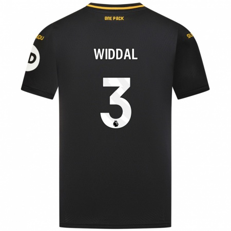 Kandiny Gyermek Natalie Widdal #3 Fekete Idegenbeli Jersey 2024/25 Mez Póló Ing