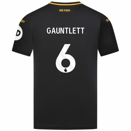 Kandiny Gyermek Maz Gauntlett #6 Fekete Idegenbeli Jersey 2024/25 Mez Póló Ing