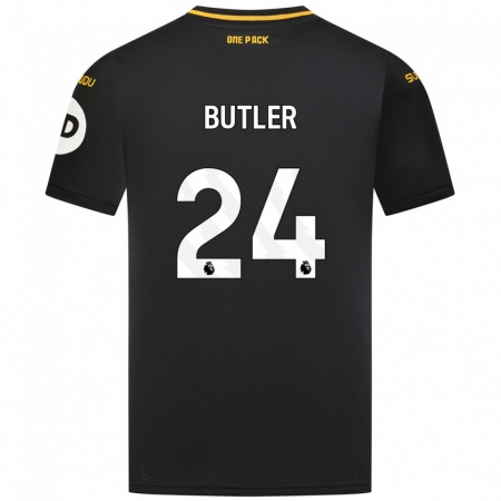 Kandiny Gyermek Elli Butler #24 Fekete Idegenbeli Jersey 2024/25 Mez Póló Ing