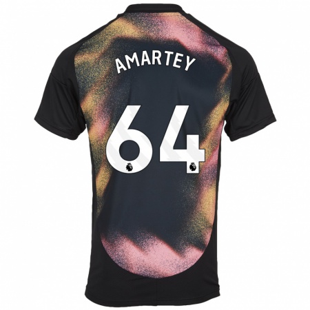 Kandiny Gyermek Bobby Amartey #64 Fekete Fehér Idegenbeli Jersey 2024/25 Mez Póló Ing