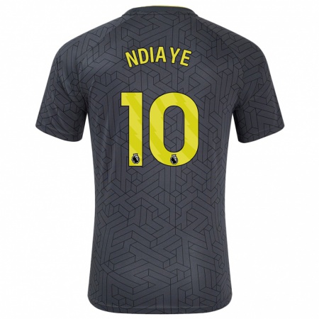 Kandiny Gyermek Iliman Ndiaye #10 Fekete Sárga Idegenbeli Jersey 2024/25 Mez Póló Ing