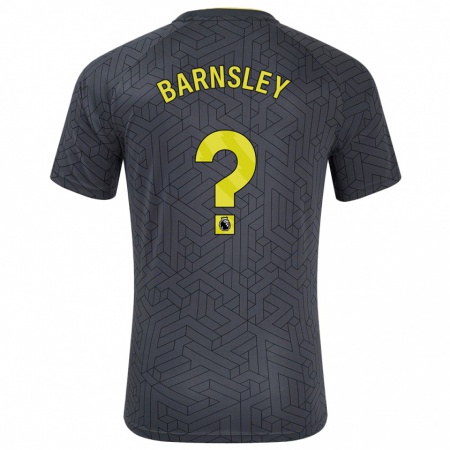 Kandiny Gyermek Fraser Barnsley #0 Fekete Sárga Idegenbeli Jersey 2024/25 Mez Póló Ing