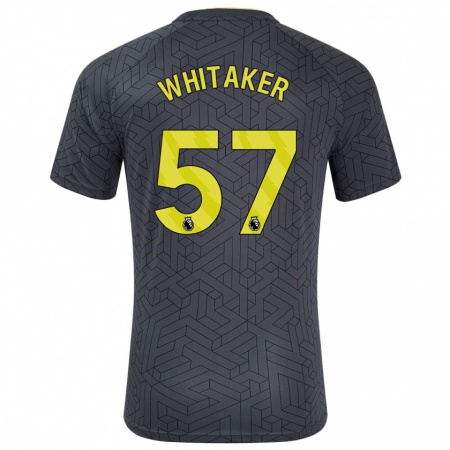 Kandiny Gyermek Charlie Whitaker #57 Fekete Sárga Idegenbeli Jersey 2024/25 Mez Póló Ing