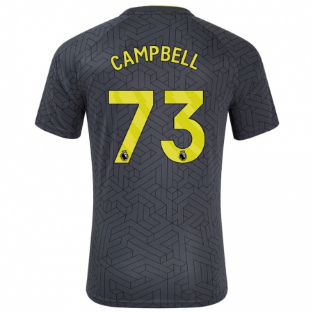 Kandiny Gyermek Elijah Campbell #73 Fekete Sárga Idegenbeli Jersey 2024/25 Mez Póló Ing