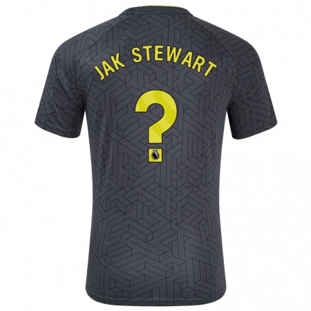 Kandiny Gyermek Jak Stewart #0 Fekete Sárga Idegenbeli Jersey 2024/25 Mez Póló Ing