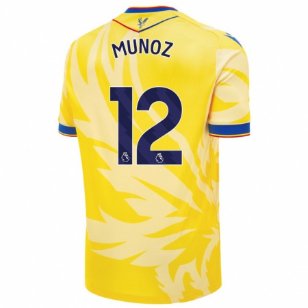 Kandiny Gyermek Daniel Muñoz #12 Sárga Idegenbeli Jersey 2024/25 Mez Póló Ing