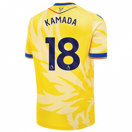 Kandiny Gyermek Daichi Kamada #18 Sárga Idegenbeli Jersey 2024/25 Mez Póló Ing