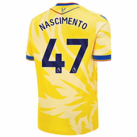 Kandiny Gyermek Adler Nascimento #47 Sárga Idegenbeli Jersey 2024/25 Mez Póló Ing