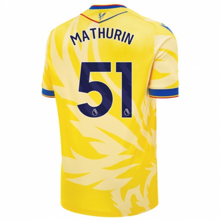 Kandiny Gyermek Roshaun Mathurin #51 Sárga Idegenbeli Jersey 2024/25 Mez Póló Ing