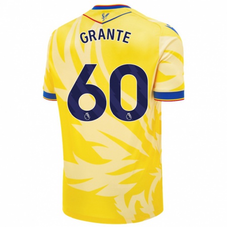 Kandiny Gyermek Jake Grante #60 Sárga Idegenbeli Jersey 2024/25 Mez Póló Ing