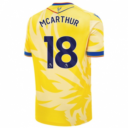 Kandiny Gyermek James Mcarthur #18 Sárga Idegenbeli Jersey 2024/25 Mez Póló Ing