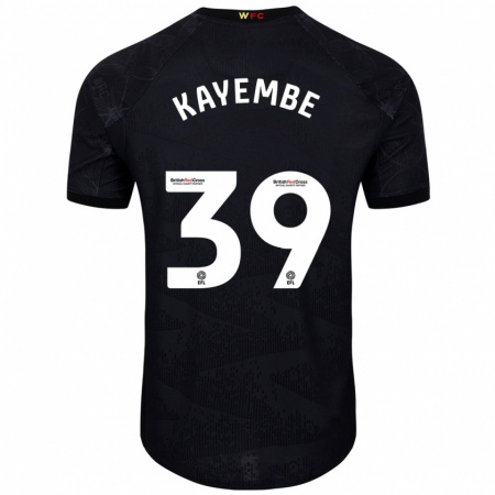 Kandiny Gyermek Edo Kayembe #39 Fekete Fehér Idegenbeli Jersey 2024/25 Mez Póló Ing