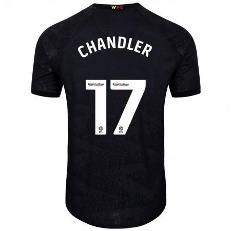 Kandiny Gyermek Megan Chandler #17 Fekete Fehér Idegenbeli Jersey 2024/25 Mez Póló Ing