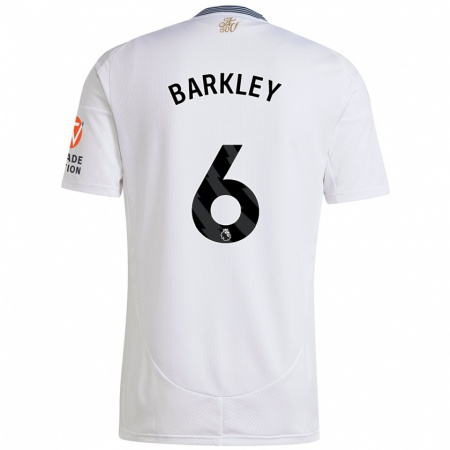 Kandiny Gyermek Ross Barkley #6 Fehér Idegenbeli Jersey 2024/25 Mez Póló Ing