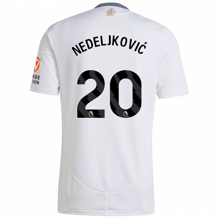 Kandiny Gyermek Kosta Nedeljkovic #20 Fehér Idegenbeli Jersey 2024/25 Mez Póló Ing