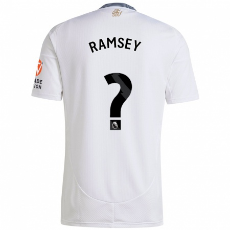 Kandiny Gyermek Cole Ramsey #0 Fehér Idegenbeli Jersey 2024/25 Mez Póló Ing