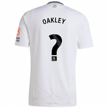 Kandiny Gyermek Rhys Oakley #0 Fehér Idegenbeli Jersey 2024/25 Mez Póló Ing