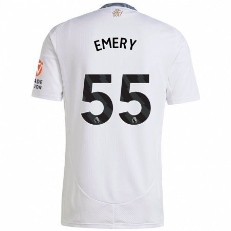 Kandiny Gyermek Lander Emery #55 Fehér Idegenbeli Jersey 2024/25 Mez Póló Ing