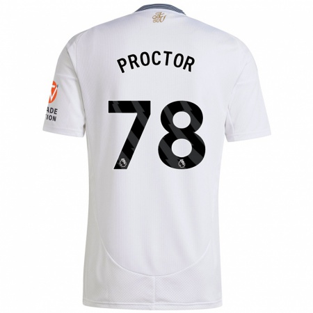 Kandiny Gyermek Sam Proctor #78 Fehér Idegenbeli Jersey 2024/25 Mez Póló Ing