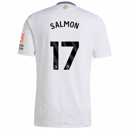 Kandiny Gyermek Ebony Salmon #17 Fehér Idegenbeli Jersey 2024/25 Mez Póló Ing