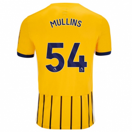 Kandiny Gyermek Jamie Mullins #54 Arany Kék Csíkos Idegenbeli Jersey 2024/25 Mez Póló Ing