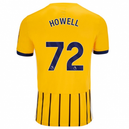 Kandiny Gyermek Harry Howell #72 Arany Kék Csíkos Idegenbeli Jersey 2024/25 Mez Póló Ing