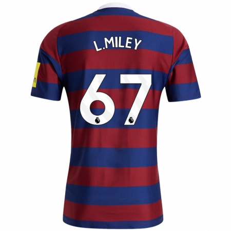 Kandiny Gyermek Lewis Miley #67 Bordó Sötétkék Idegenbeli Jersey 2024/25 Mez Póló Ing