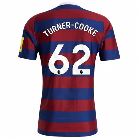 Kandiny Gyermek Jay Turner-Cooke #62 Bordó Sötétkék Idegenbeli Jersey 2024/25 Mez Póló Ing