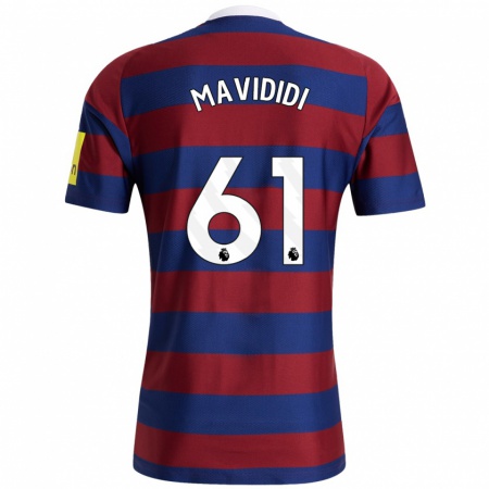 Kandiny Gyermek Shaun Mavididi #61 Bordó Sötétkék Idegenbeli Jersey 2024/25 Mez Póló Ing