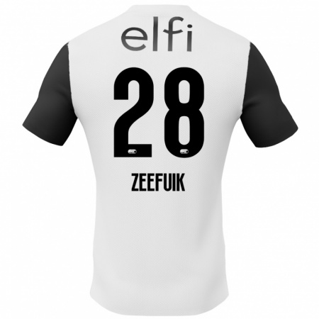 Kandiny Gyermek Lequincio Zeefuik #28 Fehér Fekete Idegenbeli Jersey 2024/25 Mez Póló Ing