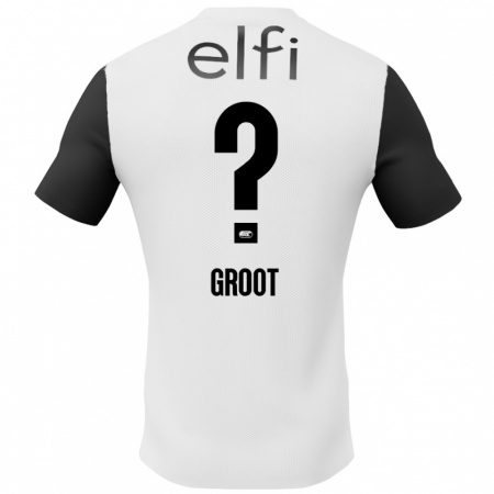 Kandiny Gyermek Gijs Groot #0 Fehér Fekete Idegenbeli Jersey 2024/25 Mez Póló Ing