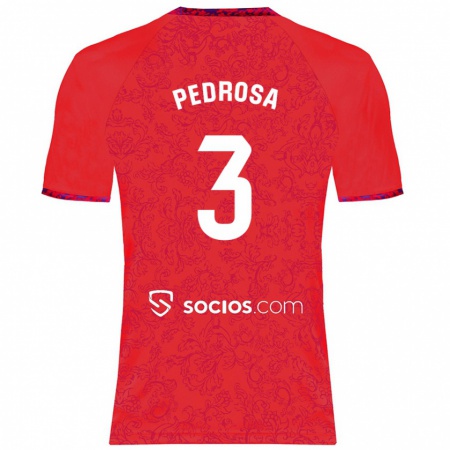 Kandiny Gyermek Adrià Pedrosa #3 Piros Idegenbeli Jersey 2024/25 Mez Póló Ing