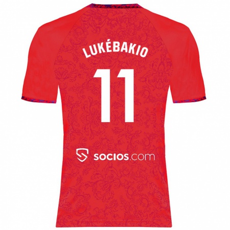 Kandiny Gyermek Dodi Lukébakio #11 Piros Idegenbeli Jersey 2024/25 Mez Póló Ing