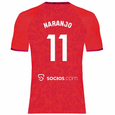 Kandiny Gyermek Mario Naranjo #11 Piros Idegenbeli Jersey 2024/25 Mez Póló Ing