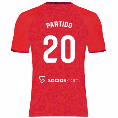 Kandiny Gyermek Paula Partido #20 Piros Idegenbeli Jersey 2024/25 Mez Póló Ing