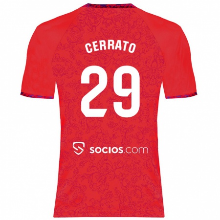 Kandiny Gyermek Alba Cerrato #29 Piros Idegenbeli Jersey 2024/25 Mez Póló Ing