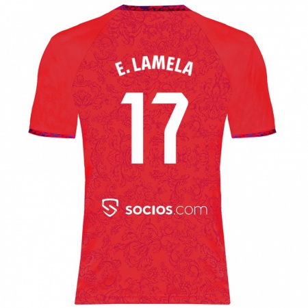 Kandiny Gyermek Erik Lamela #17 Piros Idegenbeli Jersey 2024/25 Mez Póló Ing